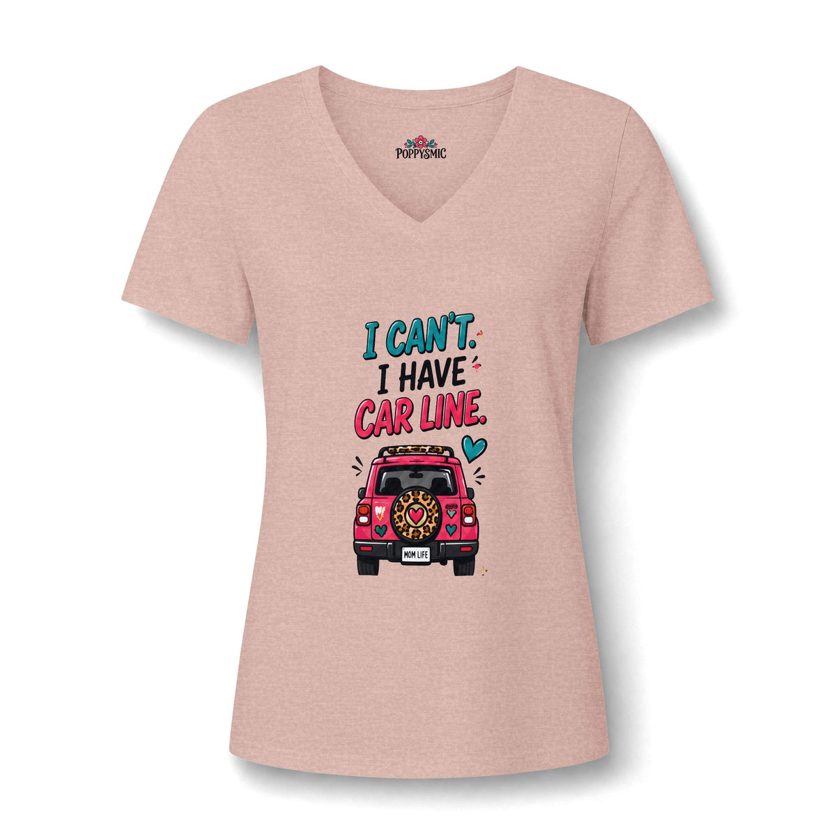 I Can't — I Have Car Line V-Neck Tee