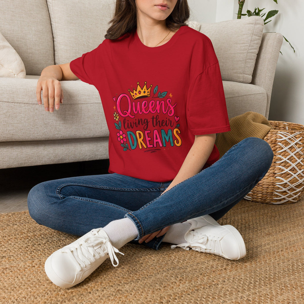 T-Shirt — "Queens Living Their Dreams" Crown Graphic Inspirational Tee