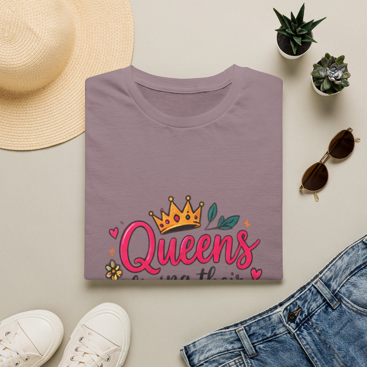 T-Shirt — "Queens Living Their Dreams" Crown Graphic Inspirational Tee