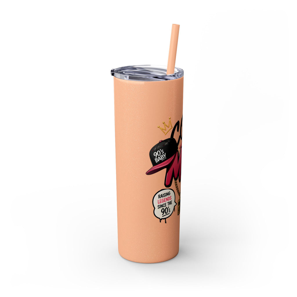 Skinny Tumbler — 'Cool Mom' 90s Retro Graphic, 20oz Travel Cup with Straw
