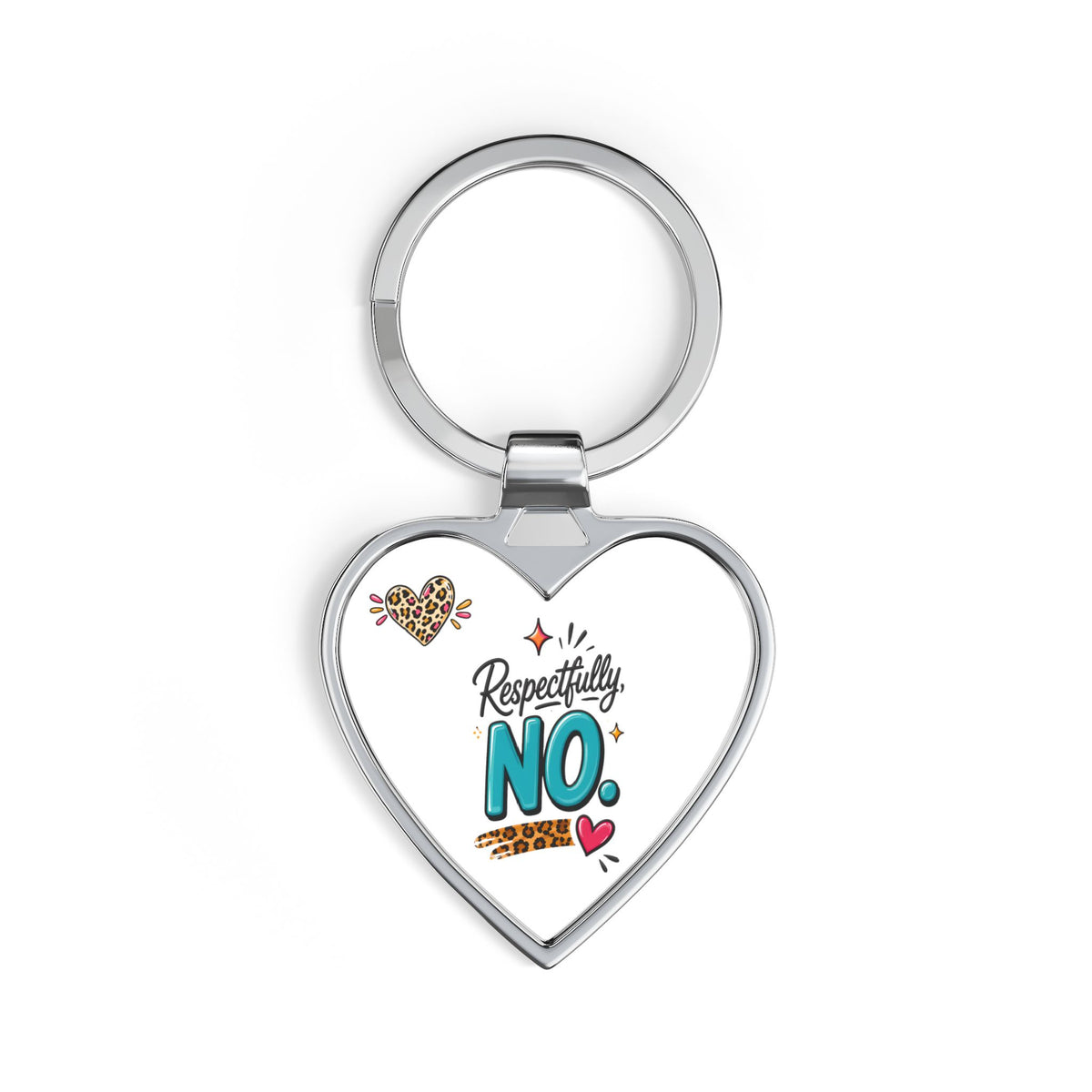 Respectfully No Heart Keychain – Funny Sassy Quote Keyring Gift