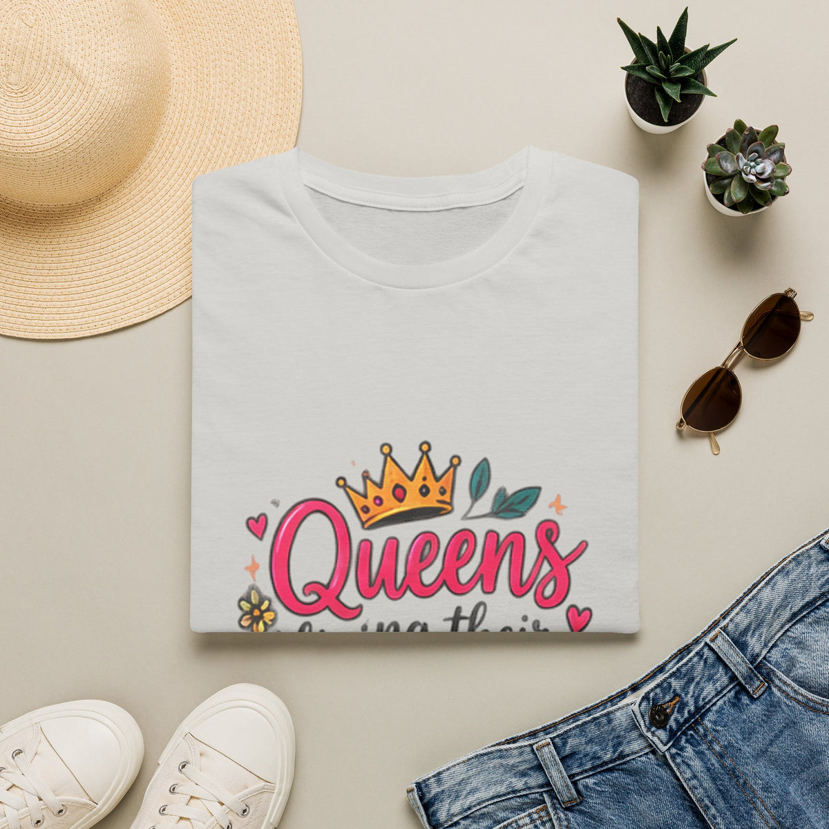 T-Shirt — "Queens Living Their Dreams" Crown Graphic Inspirational Tee