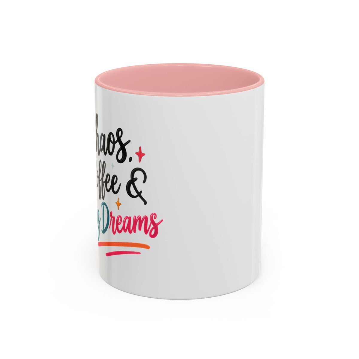 Inspirational Coffee Mug — 'Chaos, Coffee & Cozy Dreams' Accent Ceramic Mug (11/15oz)