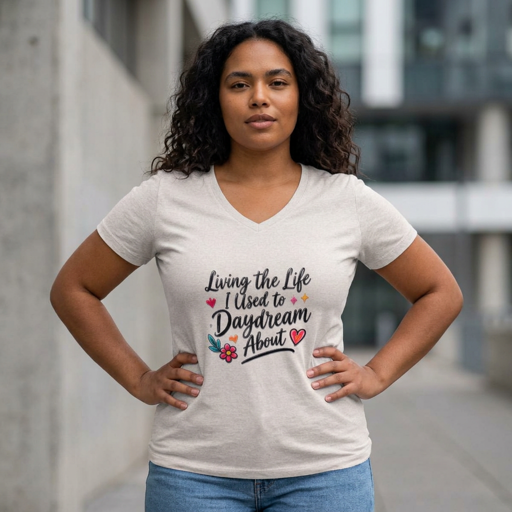 Living the Life I Used to Daydream About V-Neck Tee