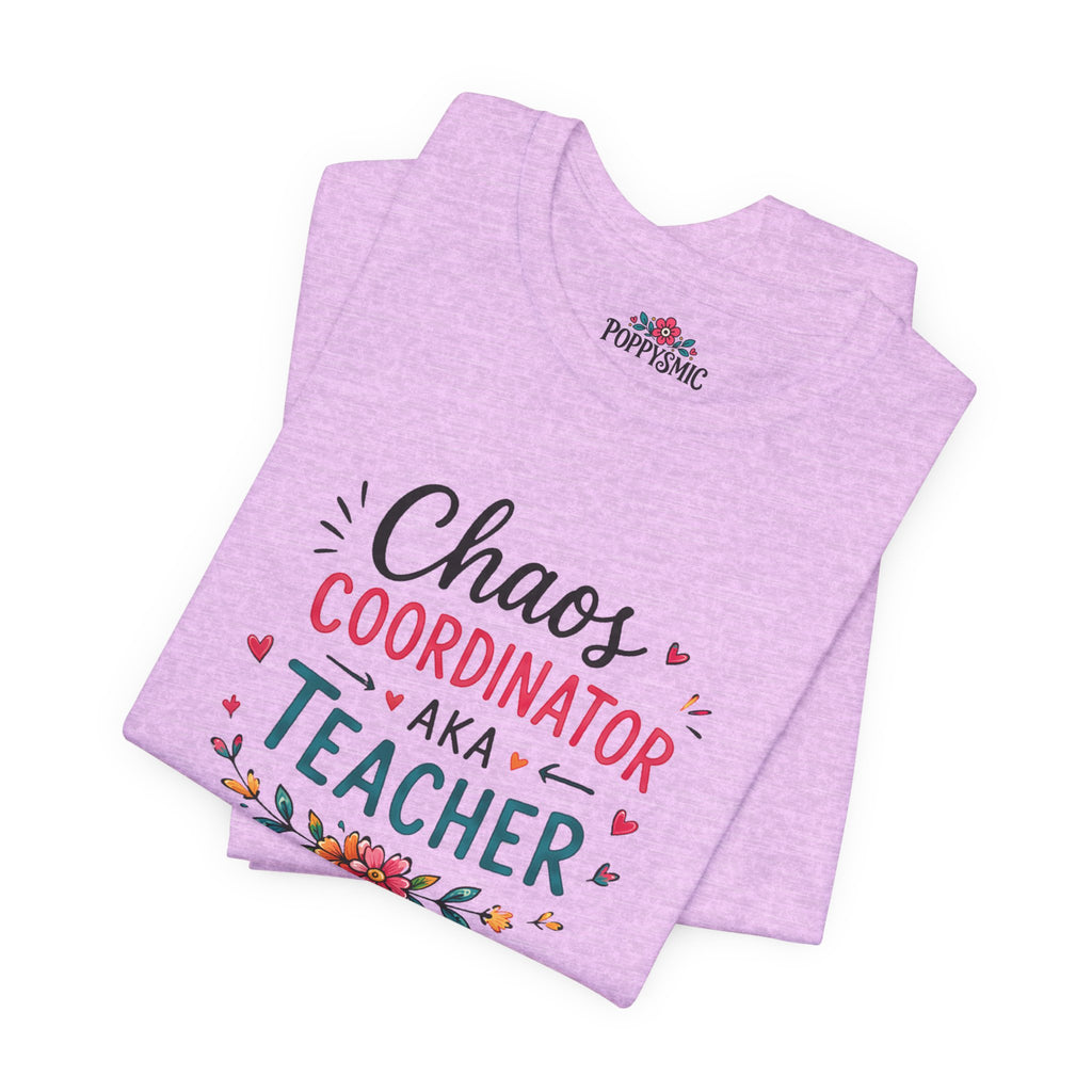 Teacher T-Shirt - "Chaos Coordinator AKA Teacher" Floral Graphic Tee