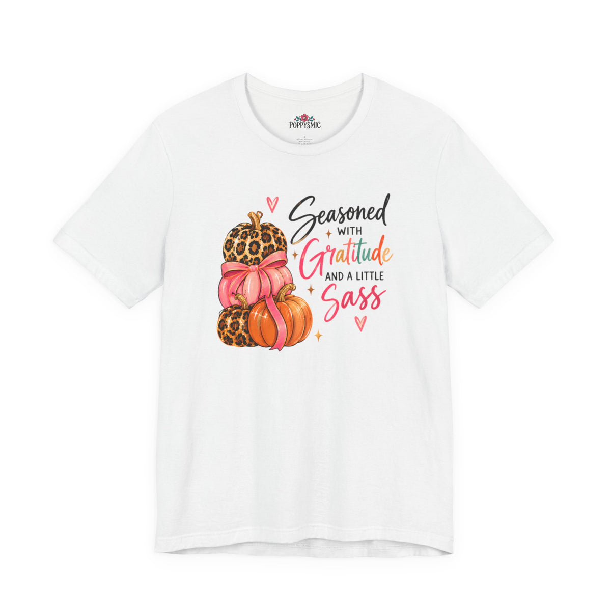 Seasoned with Gratitude and a Little Sass Thanksgiving Pumpkin Tee