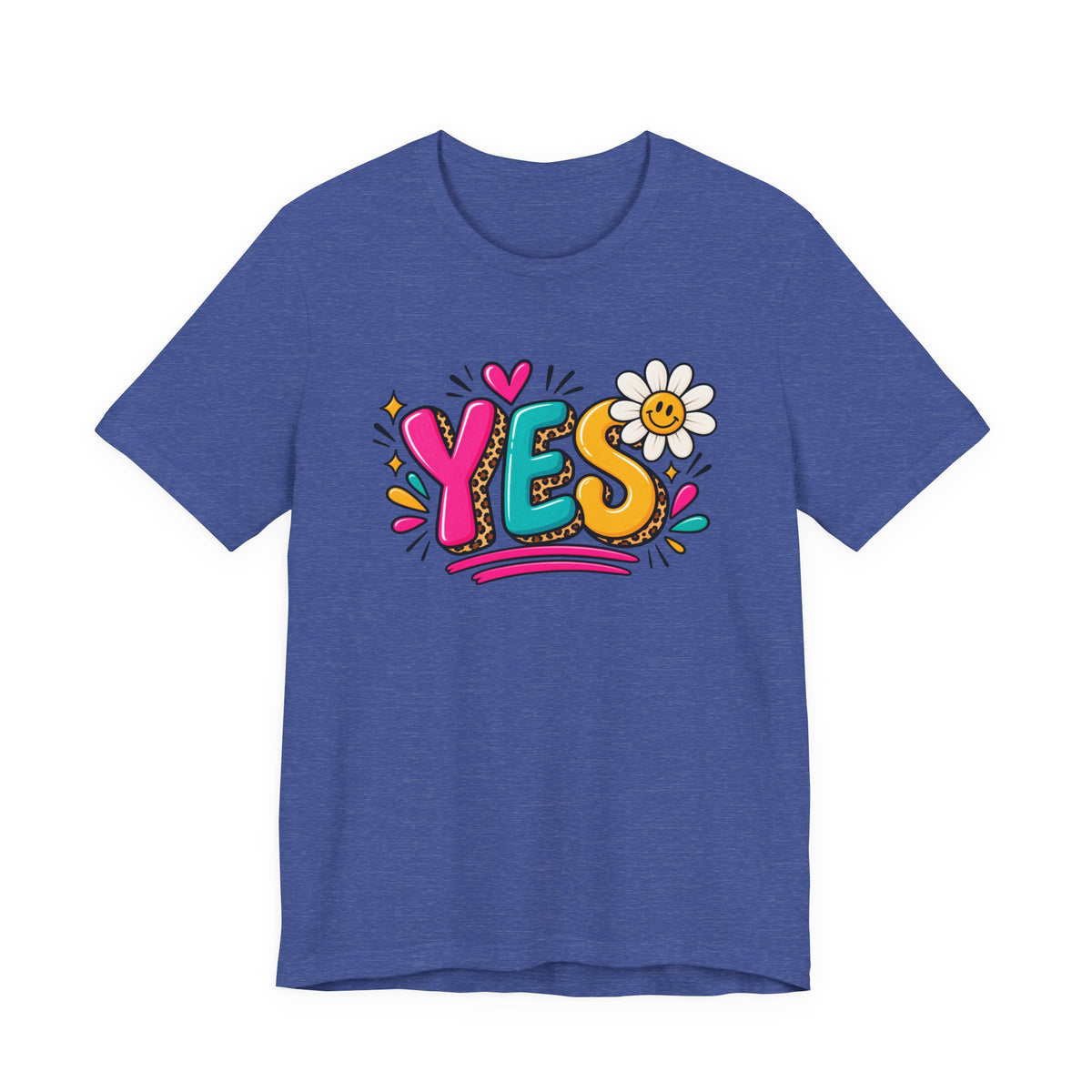YES Floral Graphic Tee — Colorful Positive Vibes T-Shirt