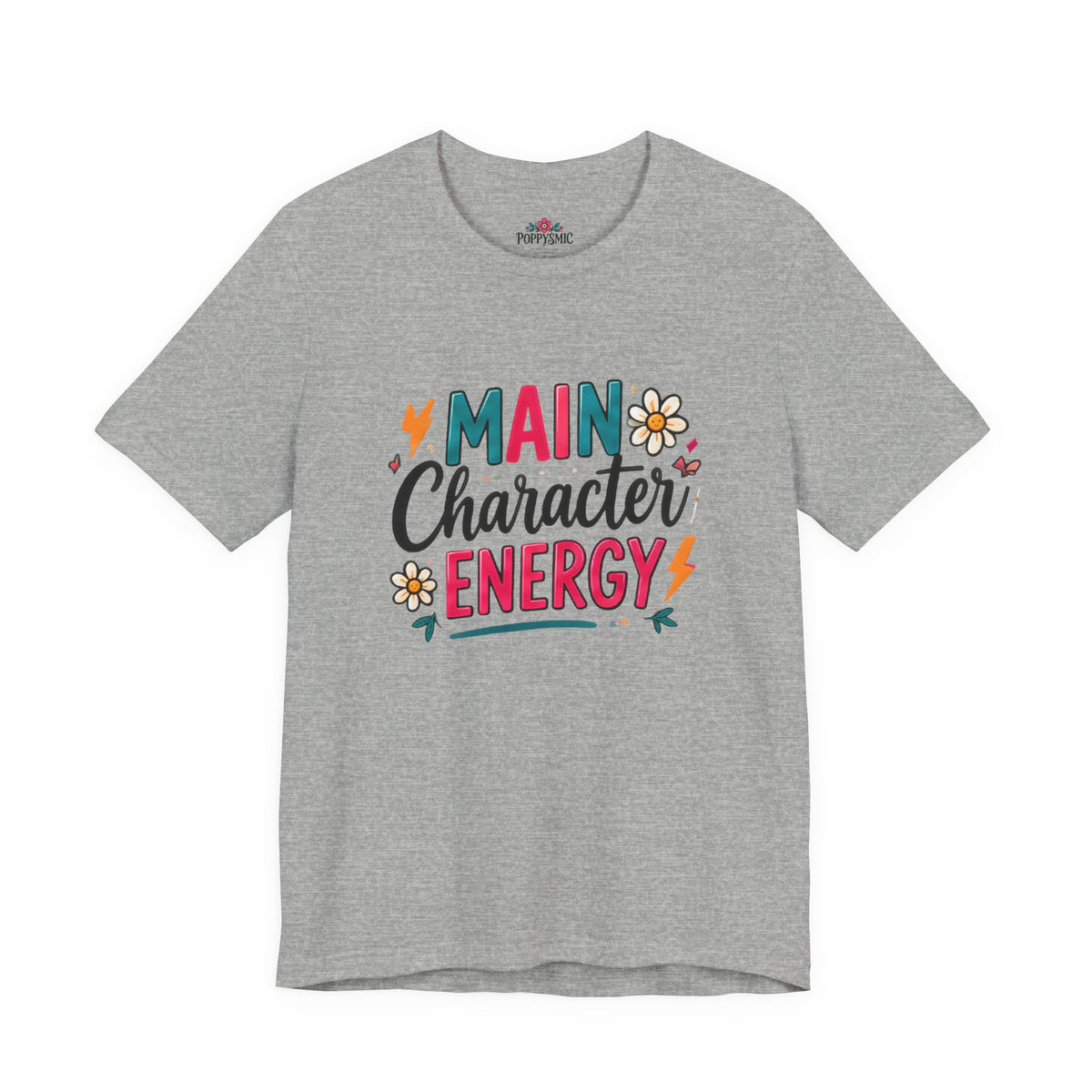 Main Character Energy T-Shirt — Retro Floral Graphic Tee