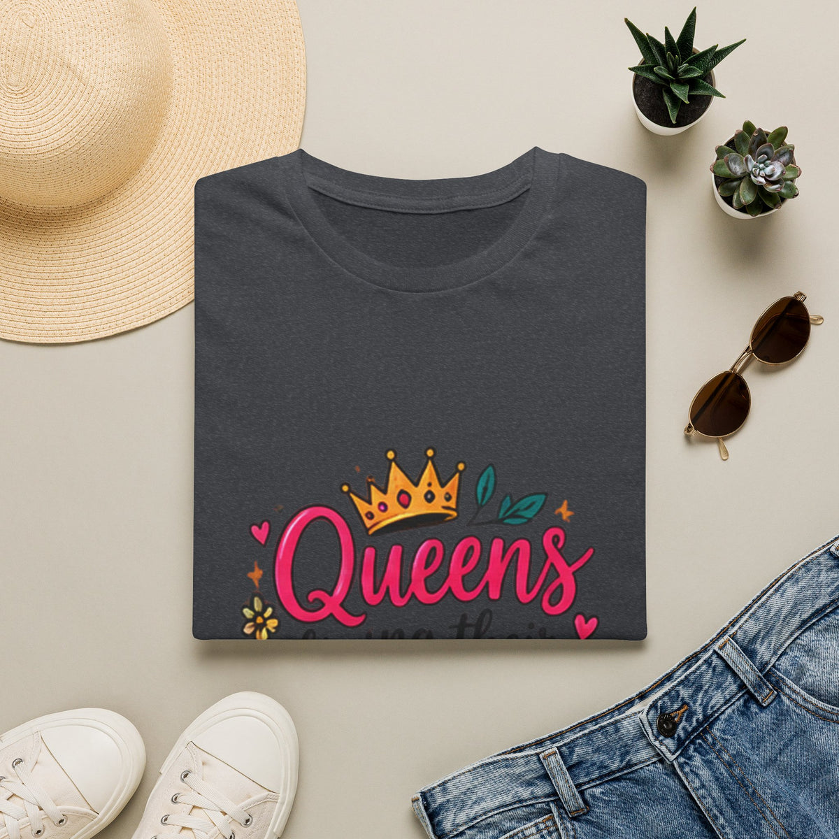 T-Shirt — "Queens Living Their Dreams" Crown Graphic Inspirational Tee