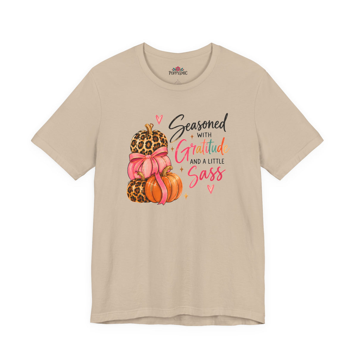 Seasoned with Gratitude and a Little Sass Thanksgiving Pumpkin Tee