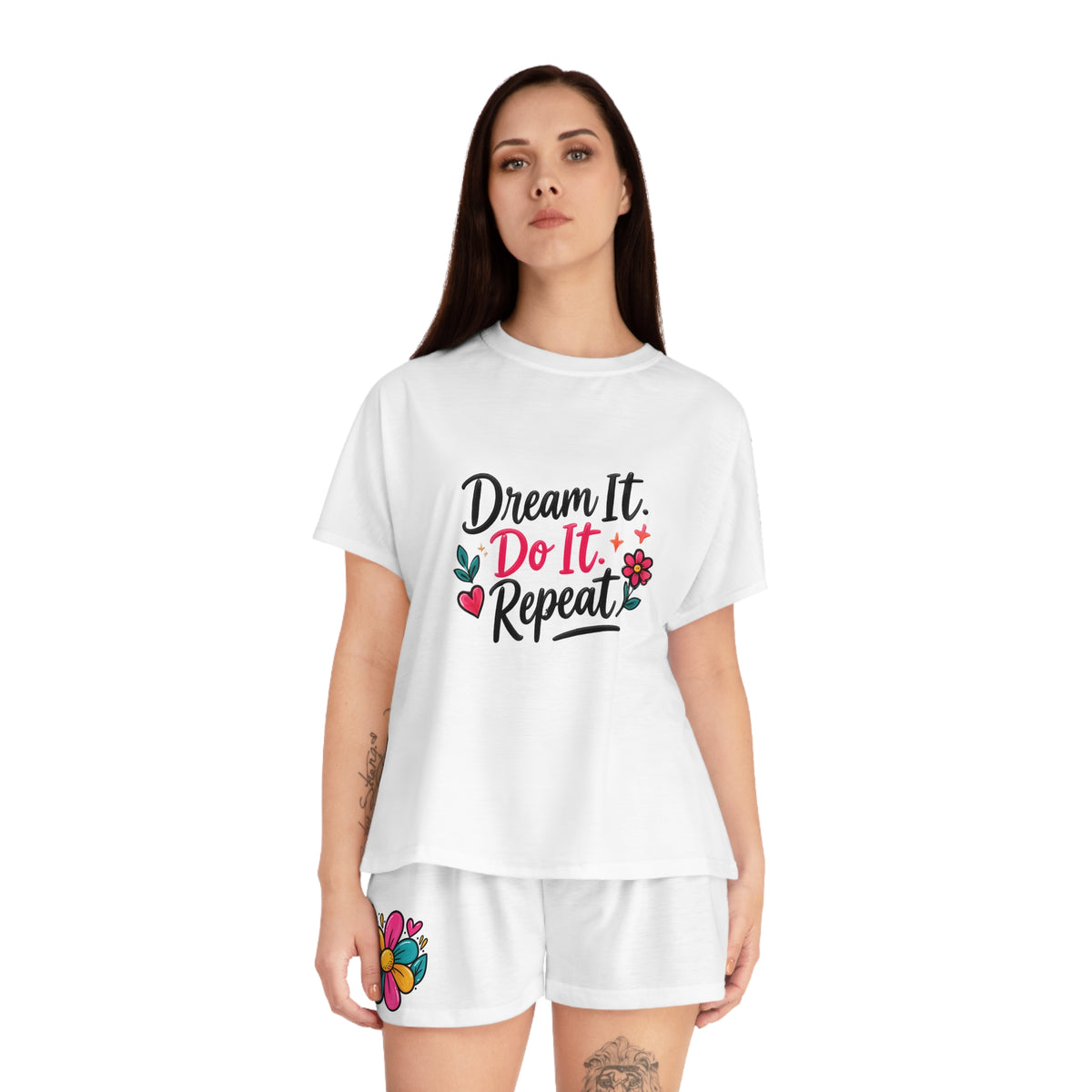 Dream It Do It Repeat Women’s Pajama Set — Floral Short Sleepwear