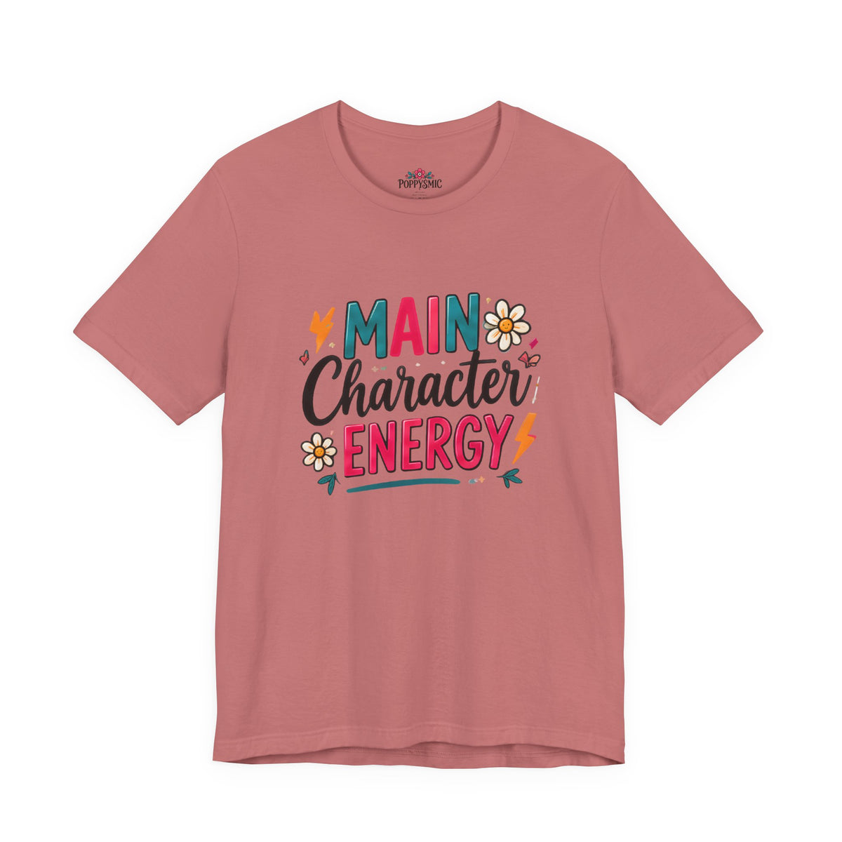 Main Character Energy T-Shirt — Retro Floral Graphic Tee