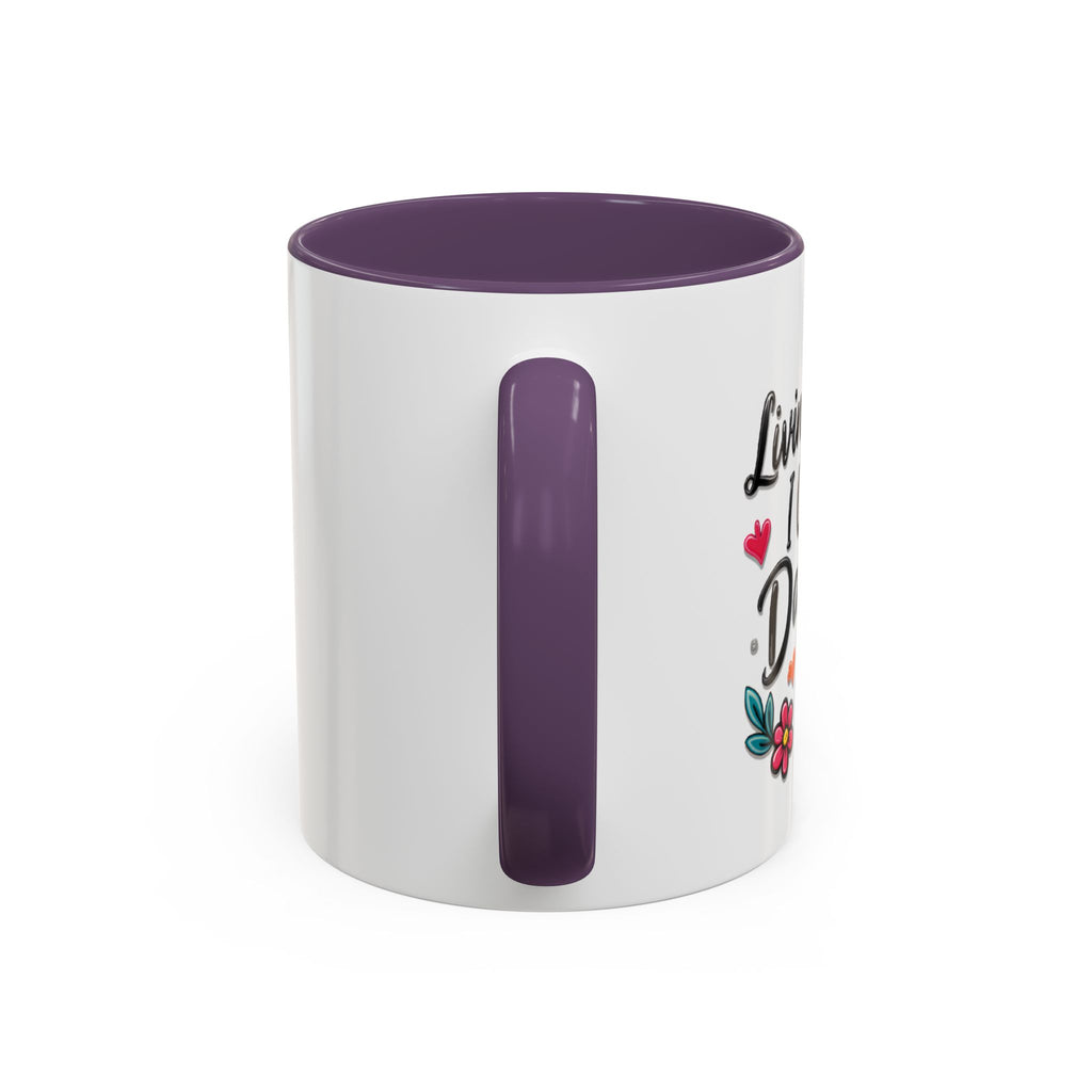 Inspirational Coffee Mug - "Live Life To Dream About" Accent Ceramic Mug (11/15oz)