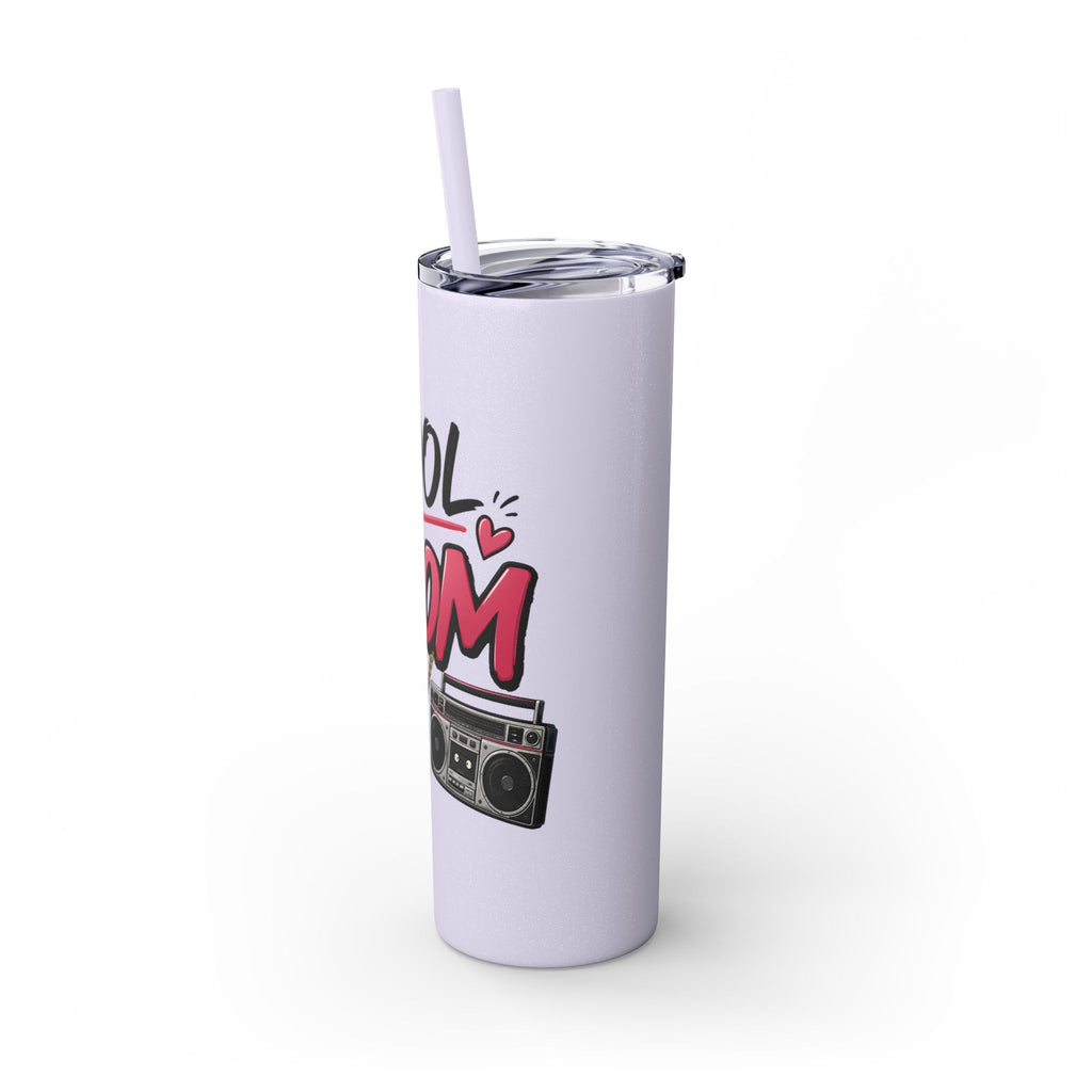 Skinny Tumbler — 'Cool Mom' 90s Retro Graphic, 20oz Travel Cup with Straw