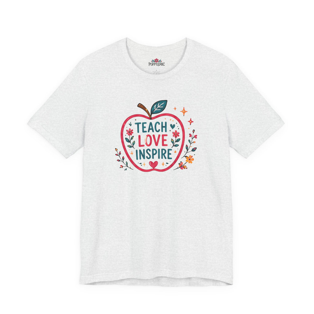 Teach Love Inspire Apple T-Shirt — Gift for Teachers, Back to School Tee