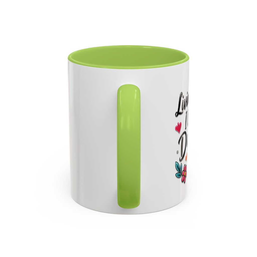 Inspirational Coffee Mug - "Live Life To Dream About" Accent Ceramic Mug (11/15oz)