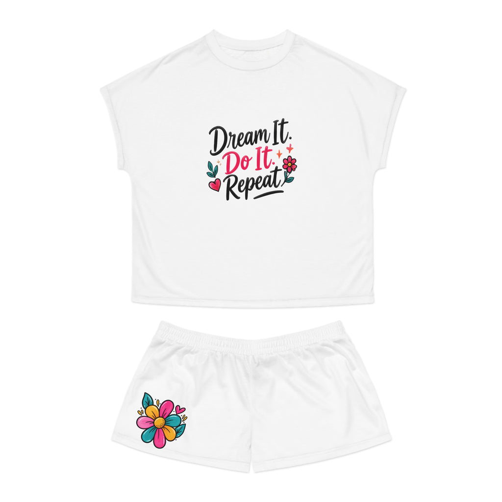 Dream It Do It Repeat Women’s Pajama Set — Floral Short Sleepwear