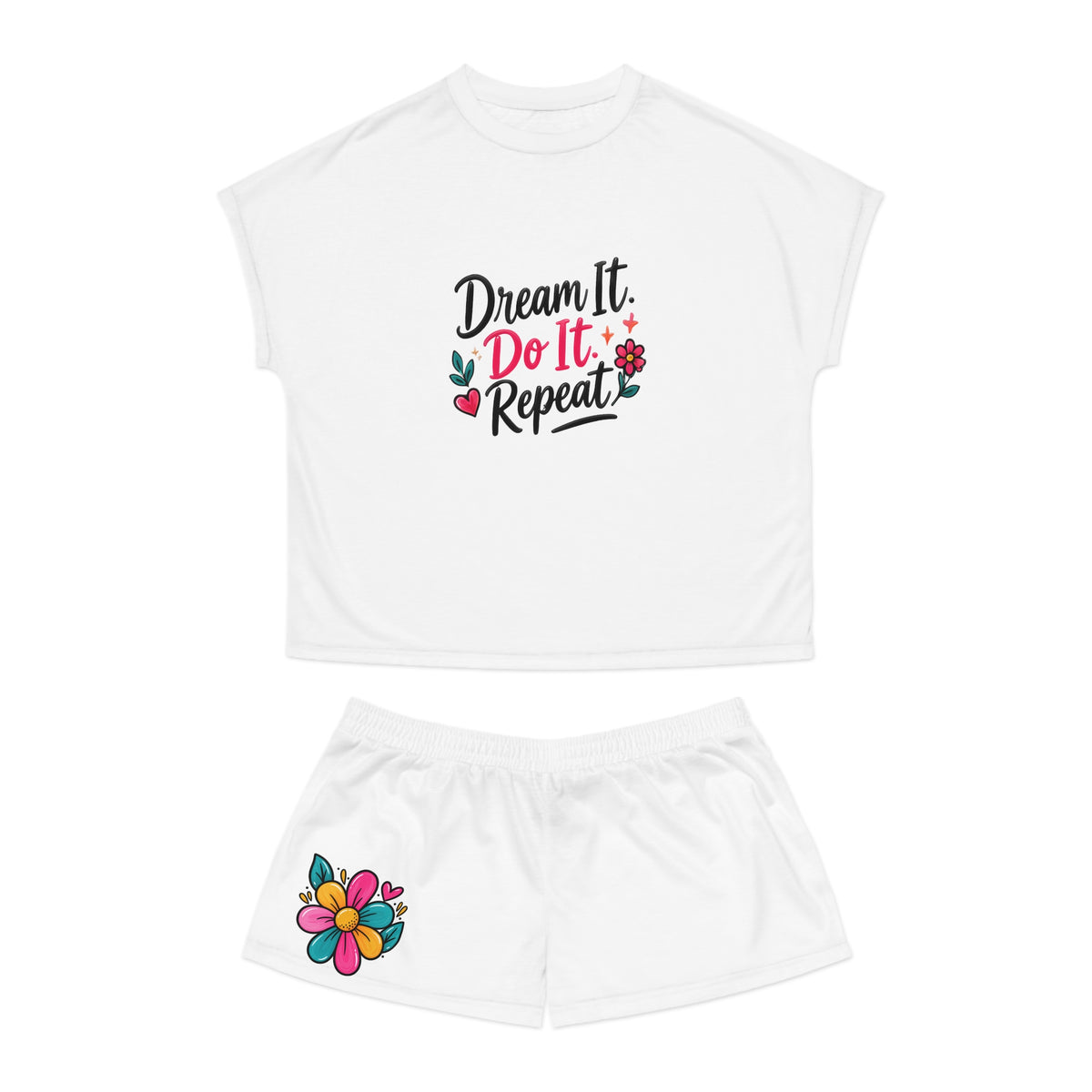 Dream It Do It Repeat Women’s Pajama Set — Floral Short Sleepwear