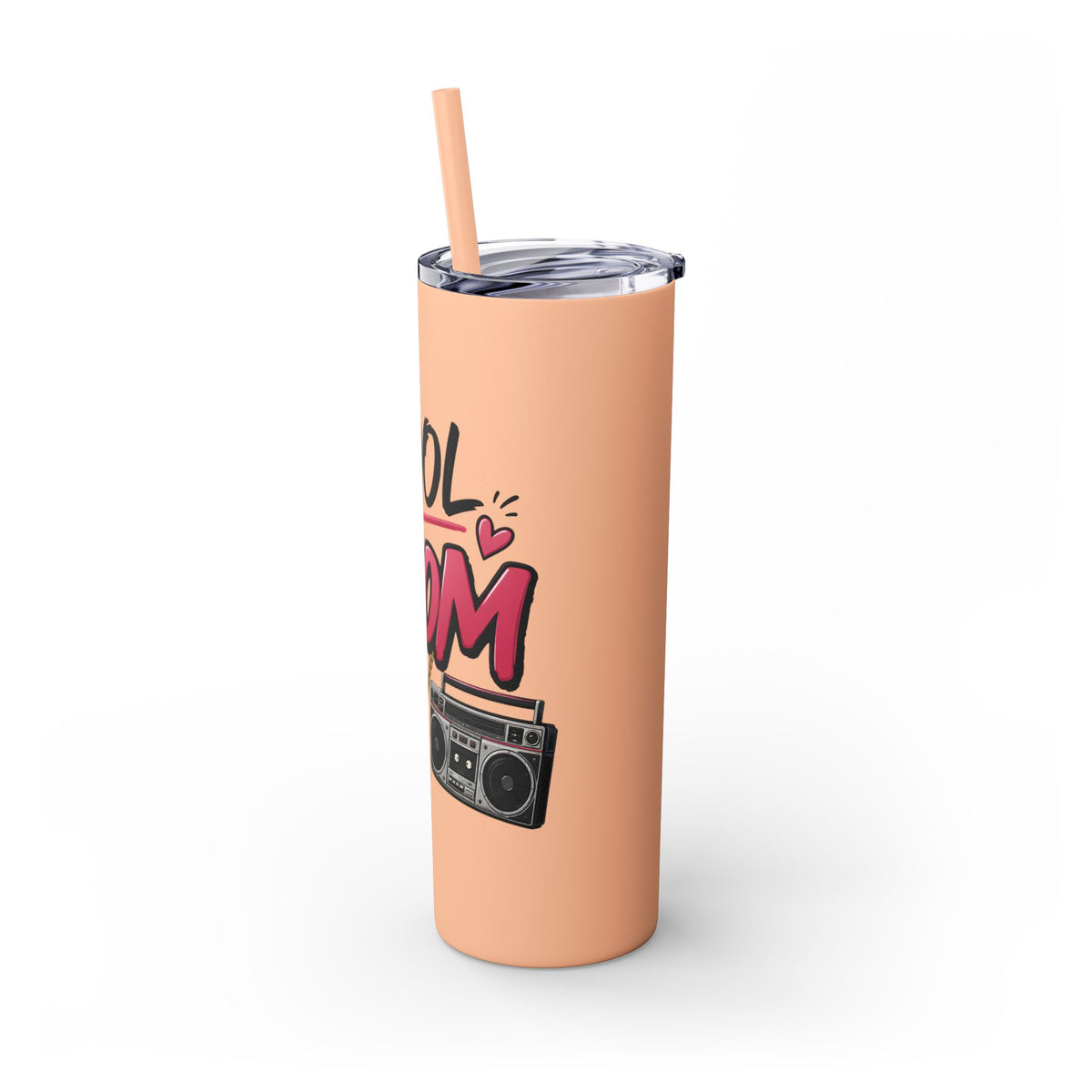 Skinny Tumbler — 'Cool Mom' 90s Retro Graphic, 20oz Travel Cup with Straw