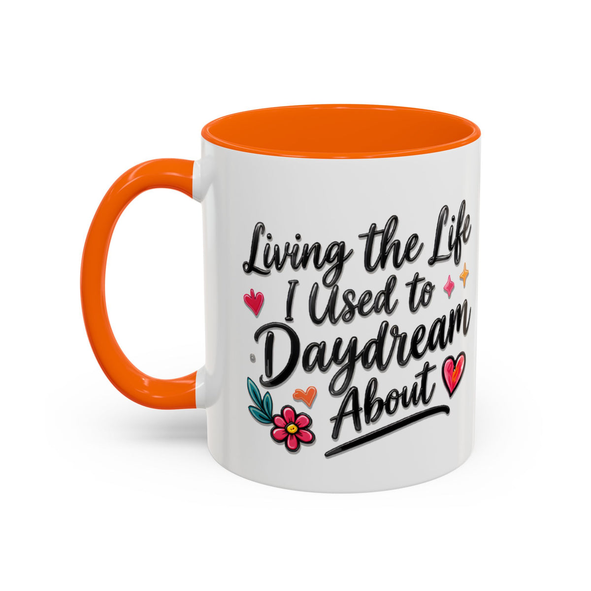 Inspirational Coffee Mug - "Live Life To Dream About" Accent Ceramic Mug (11/15oz)