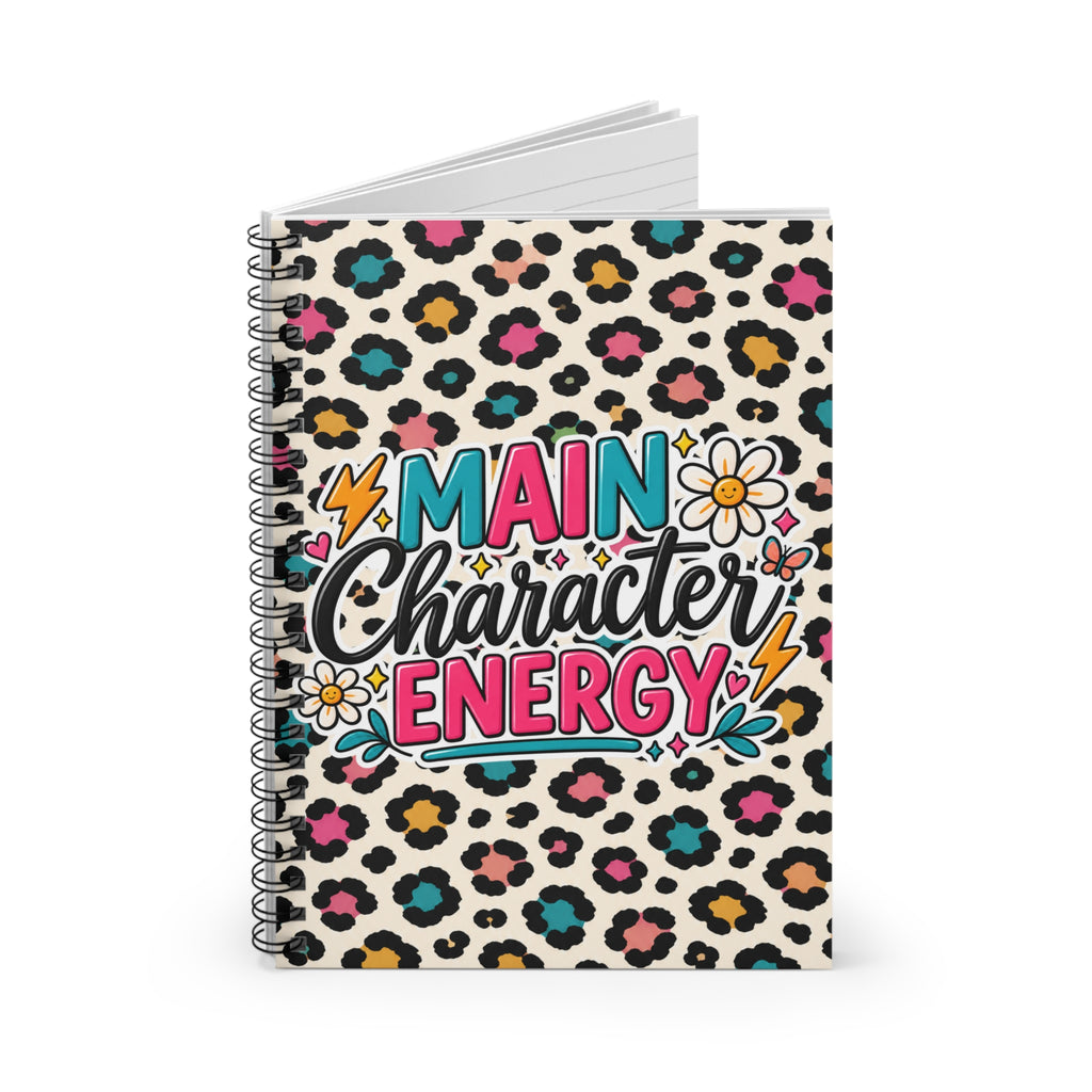 Main Character Energy Leopard Spiral Notebook — Ruled Journal