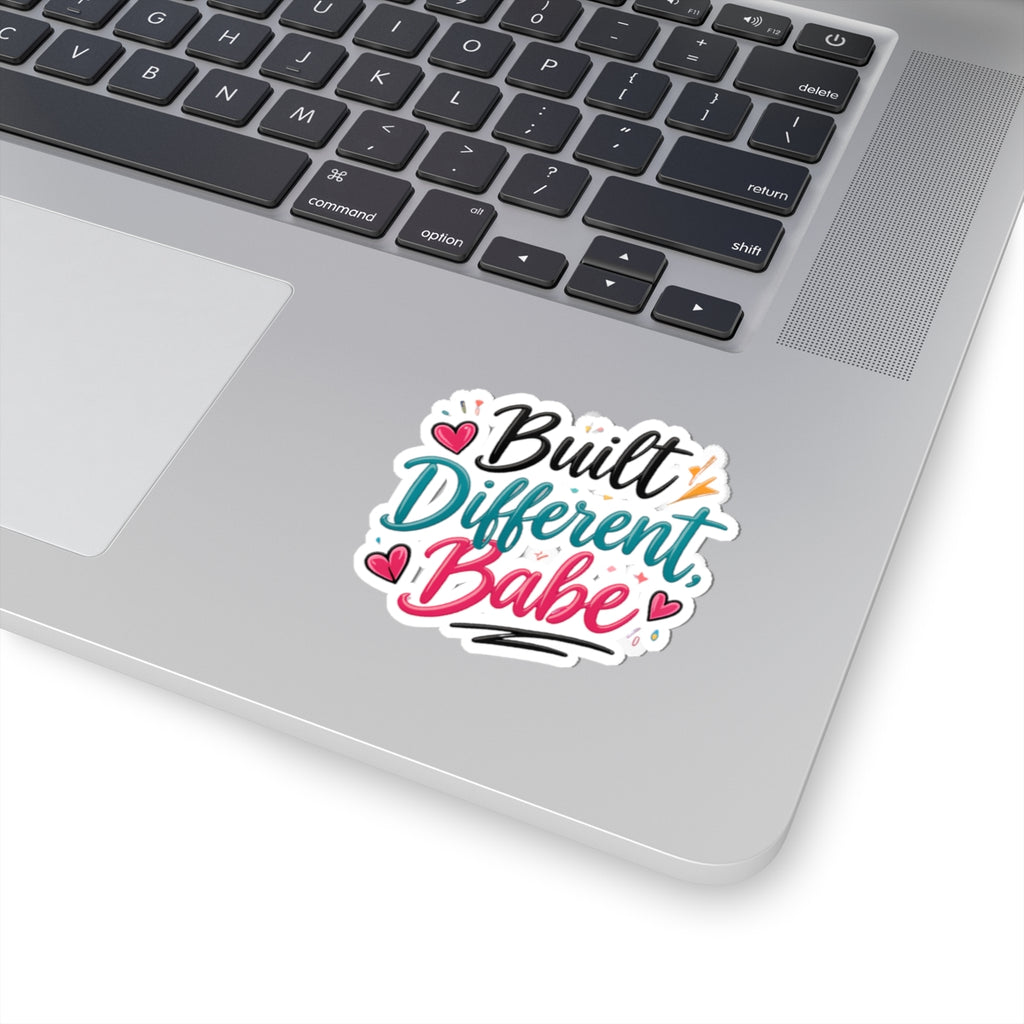 Built Different, Babe Sticker — Colorful Empowerment Kiss-Cut Sticker