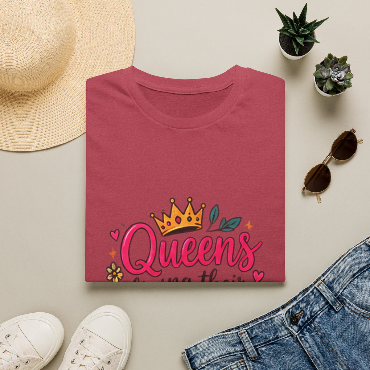 T-Shirt — "Queens Living Their Dreams" Crown Graphic Inspirational Tee