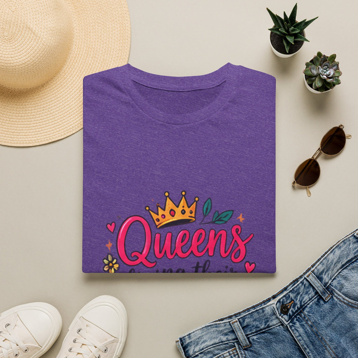 T-Shirt — "Queens Living Their Dreams" Crown Graphic Inspirational Tee
