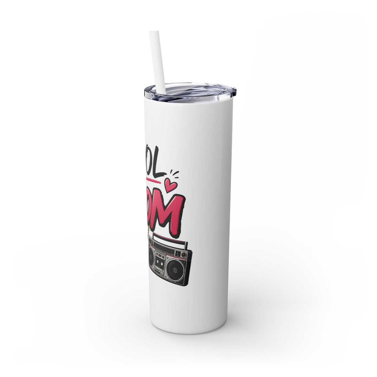 Skinny Tumbler — 'Cool Mom' 90s Retro Graphic, 20oz Travel Cup with Straw