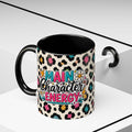 Leopard Print Accent Coffee Mug – Colorful Floral 'Teacher Energy' Design (11/15oz)