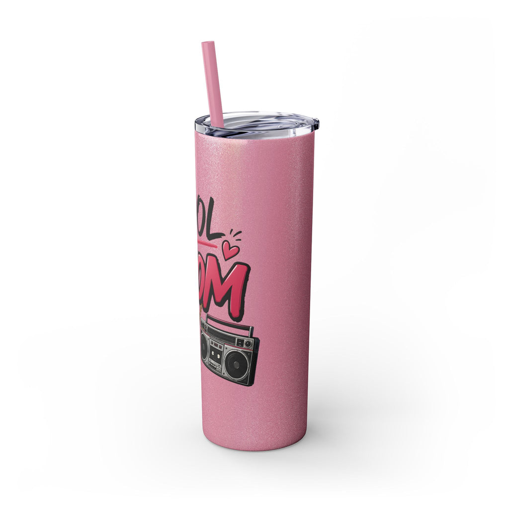 Skinny Tumbler — 'Cool Mom' 90s Retro Graphic, 20oz Travel Cup with Straw