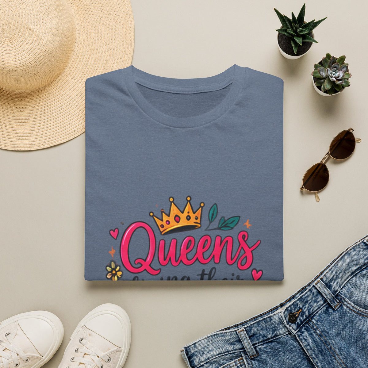 T-Shirt — "Queens Living Their Dreams" Crown Graphic Inspirational Tee