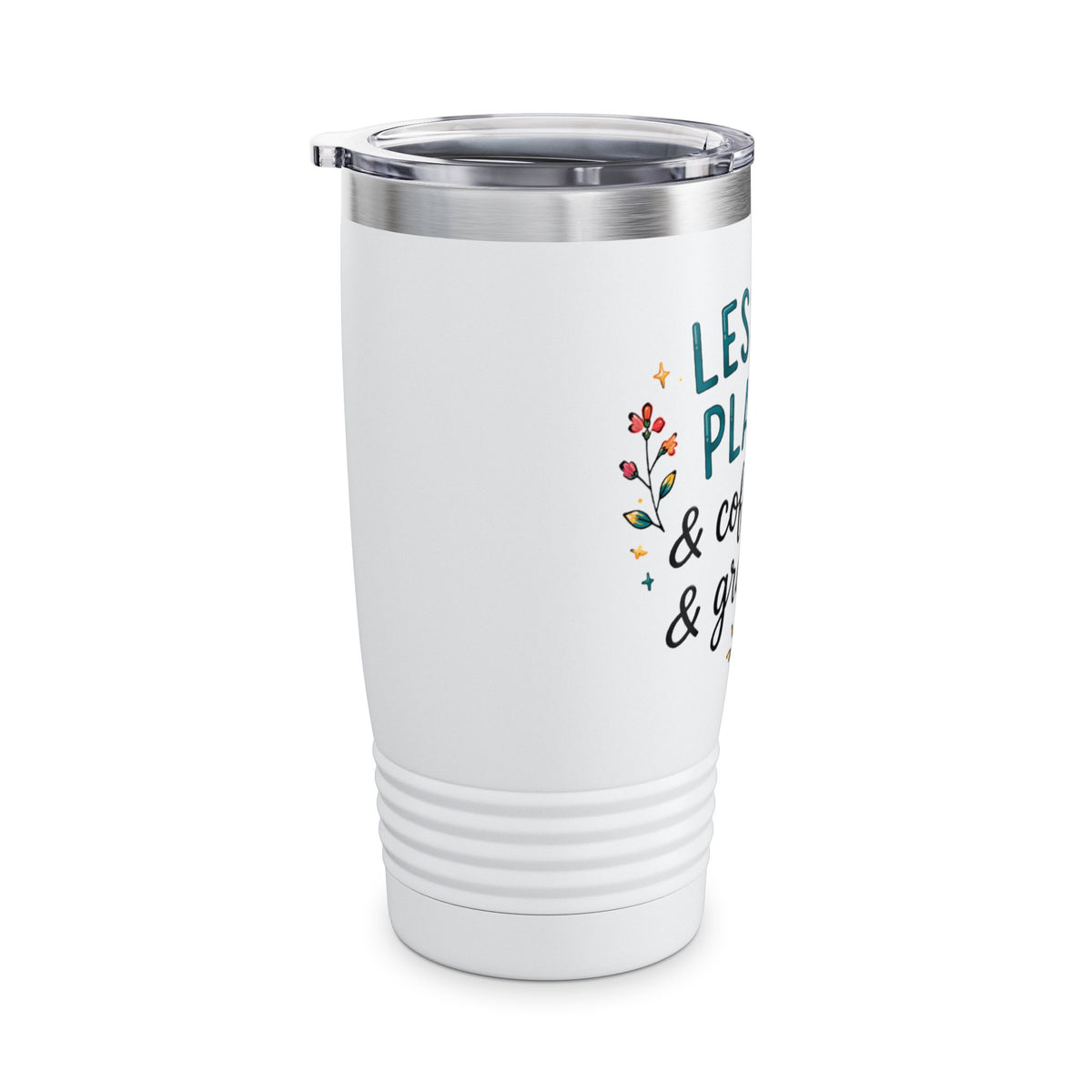 Tumbler — "Lesson Plans & Coffee & Grace" 20oz Teacher Travel Mug