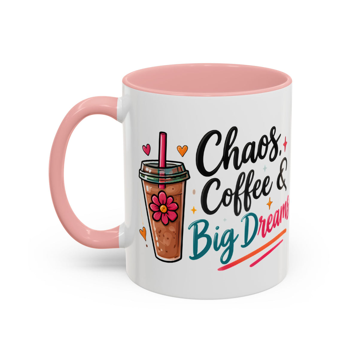 Inspirational Coffee Mug — 'Chaos, Coffee & Cozy Dreams' Accent Ceramic Mug (11/15oz)