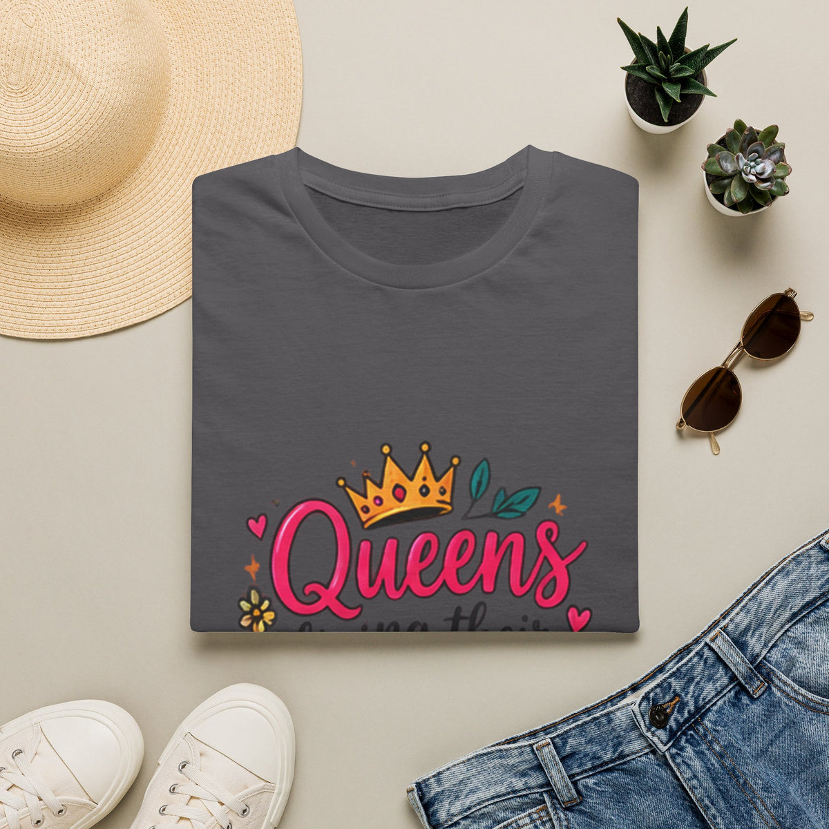 T-Shirt — "Queens Living Their Dreams" Crown Graphic Inspirational Tee