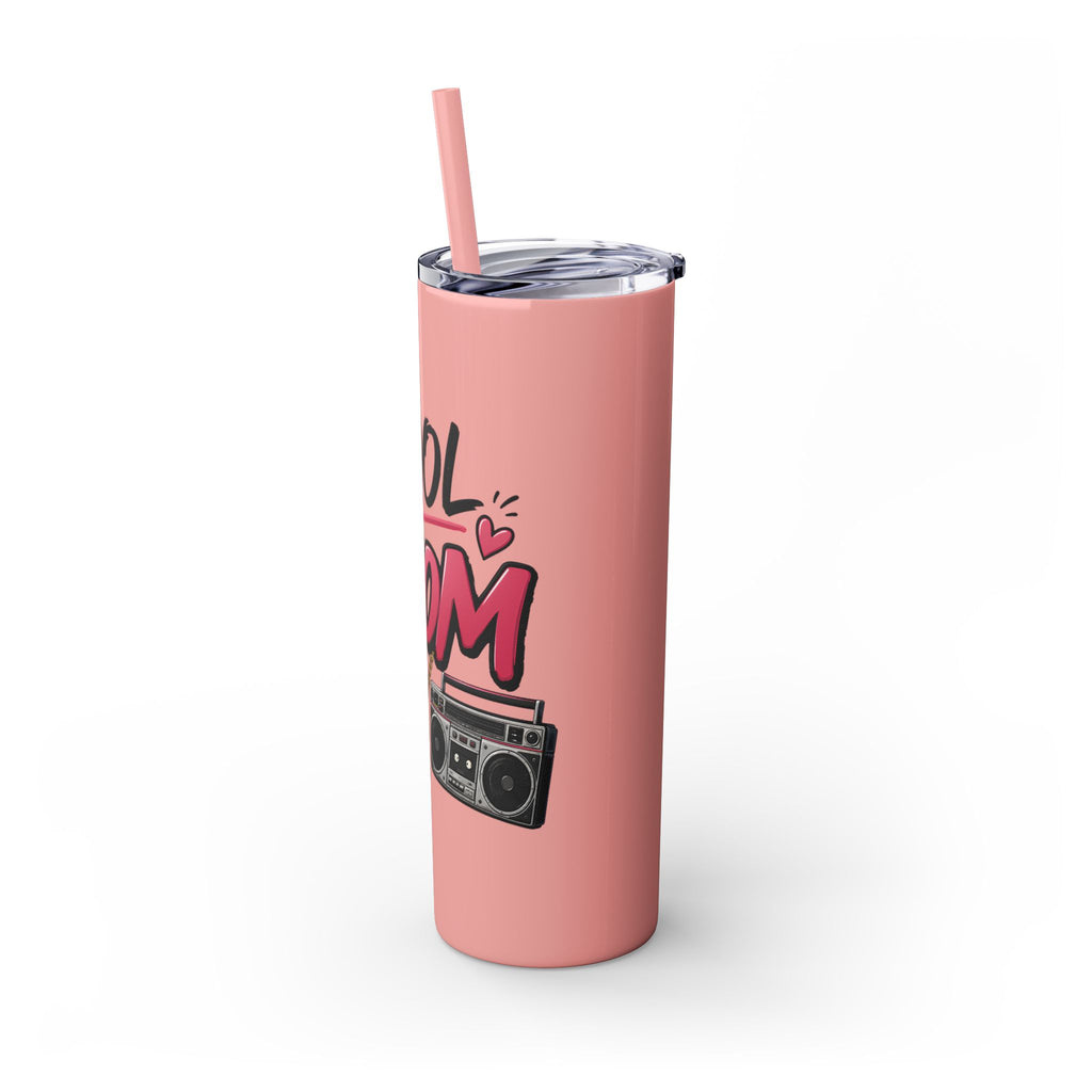 Skinny Tumbler — 'Cool Mom' 90s Retro Graphic, 20oz Travel Cup with Straw