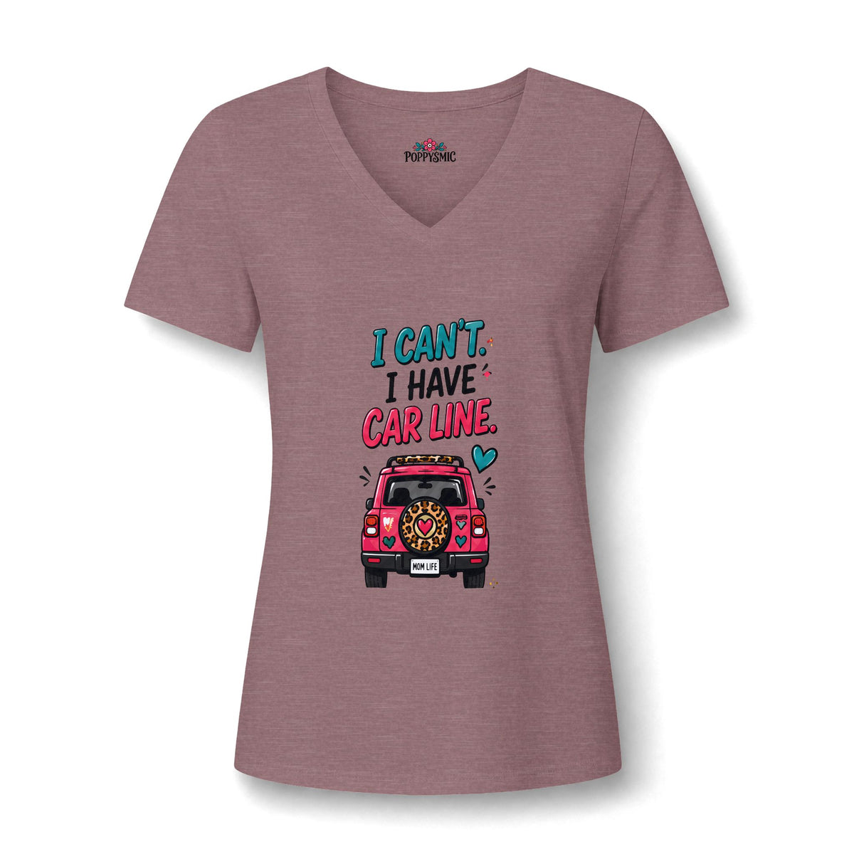 I Can't — I Have Car Line V-Neck Tee
