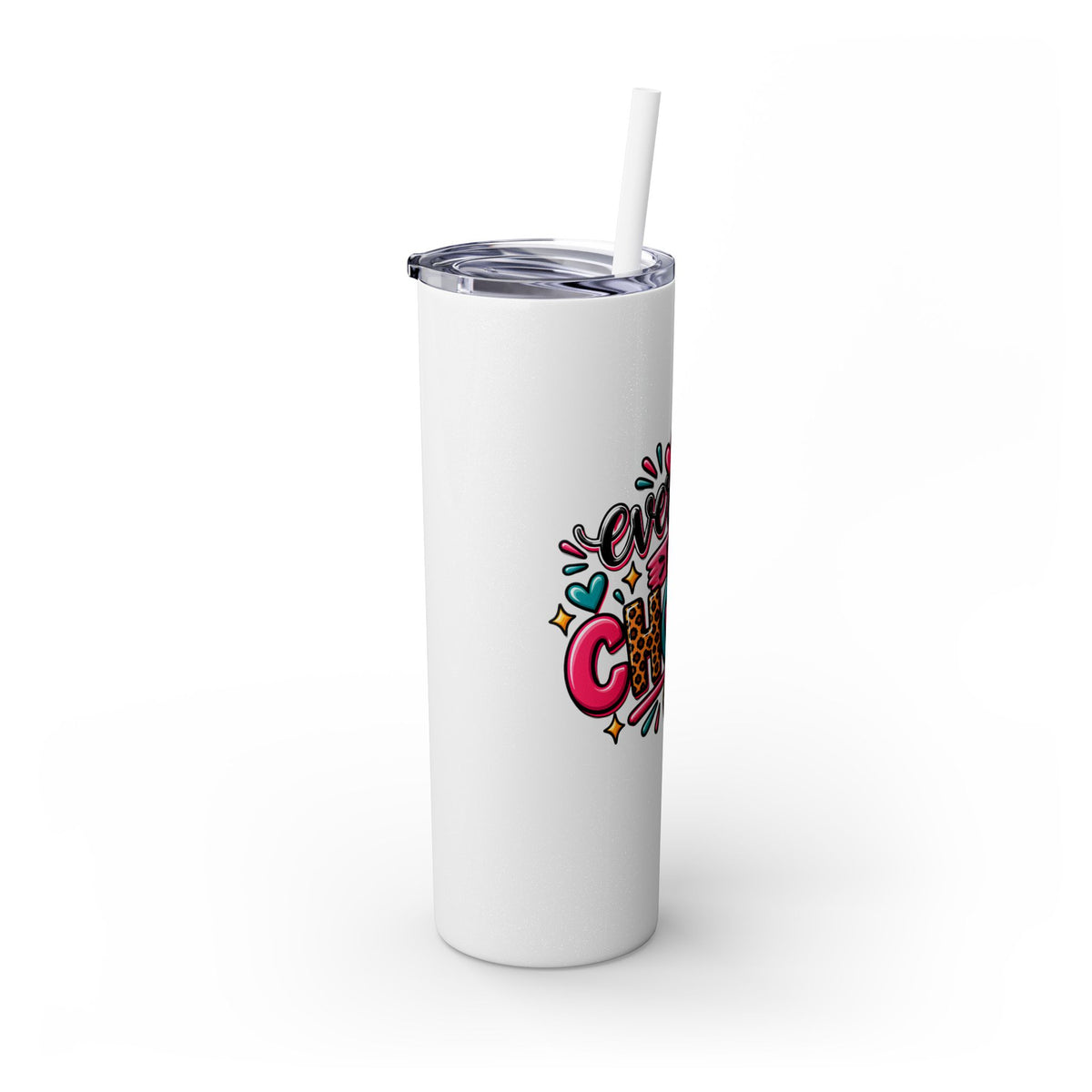 20oz Skinny Tumbler – "Everyday is a Choice" Colorful Inspirational Travel Cup