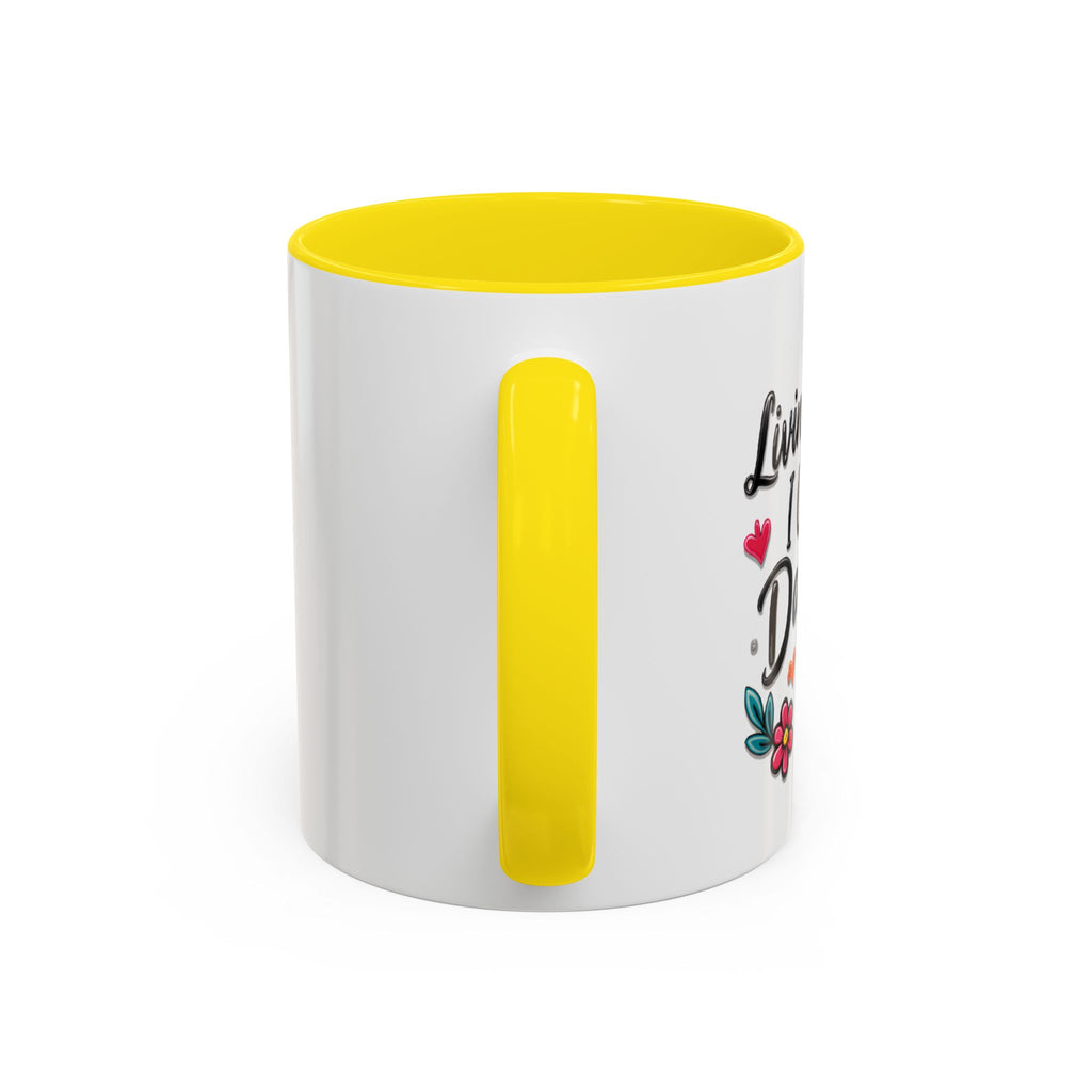 Inspirational Coffee Mug - "Live Life To Dream About" Accent Ceramic Mug (11/15oz)