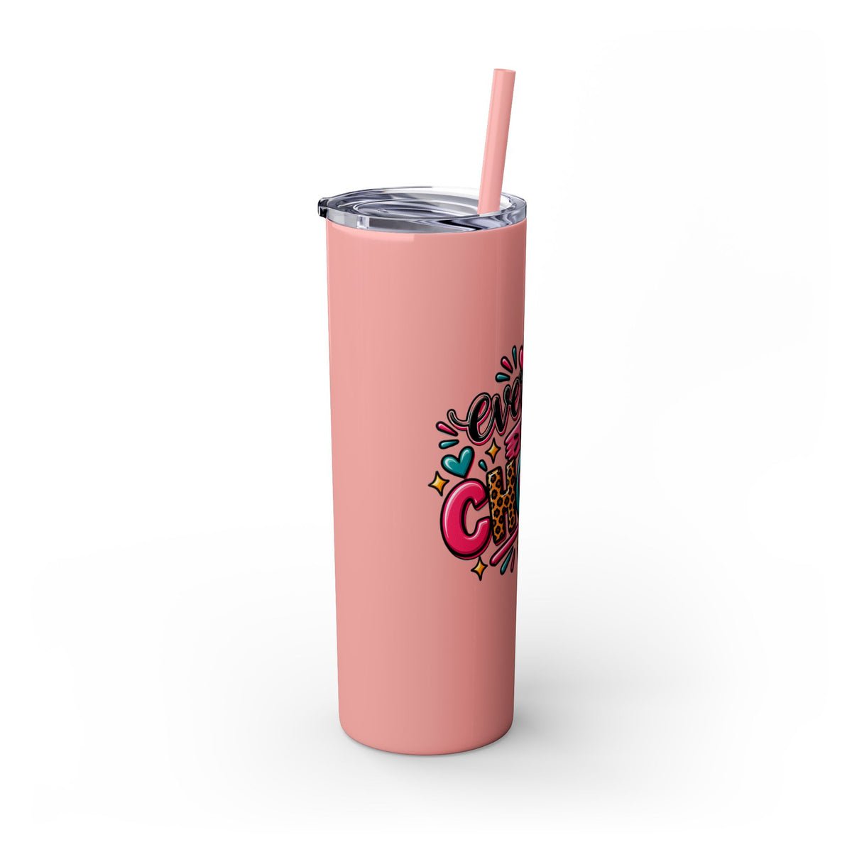 20oz Skinny Tumbler – "Everyday is a Choice" Colorful Inspirational Travel Cup