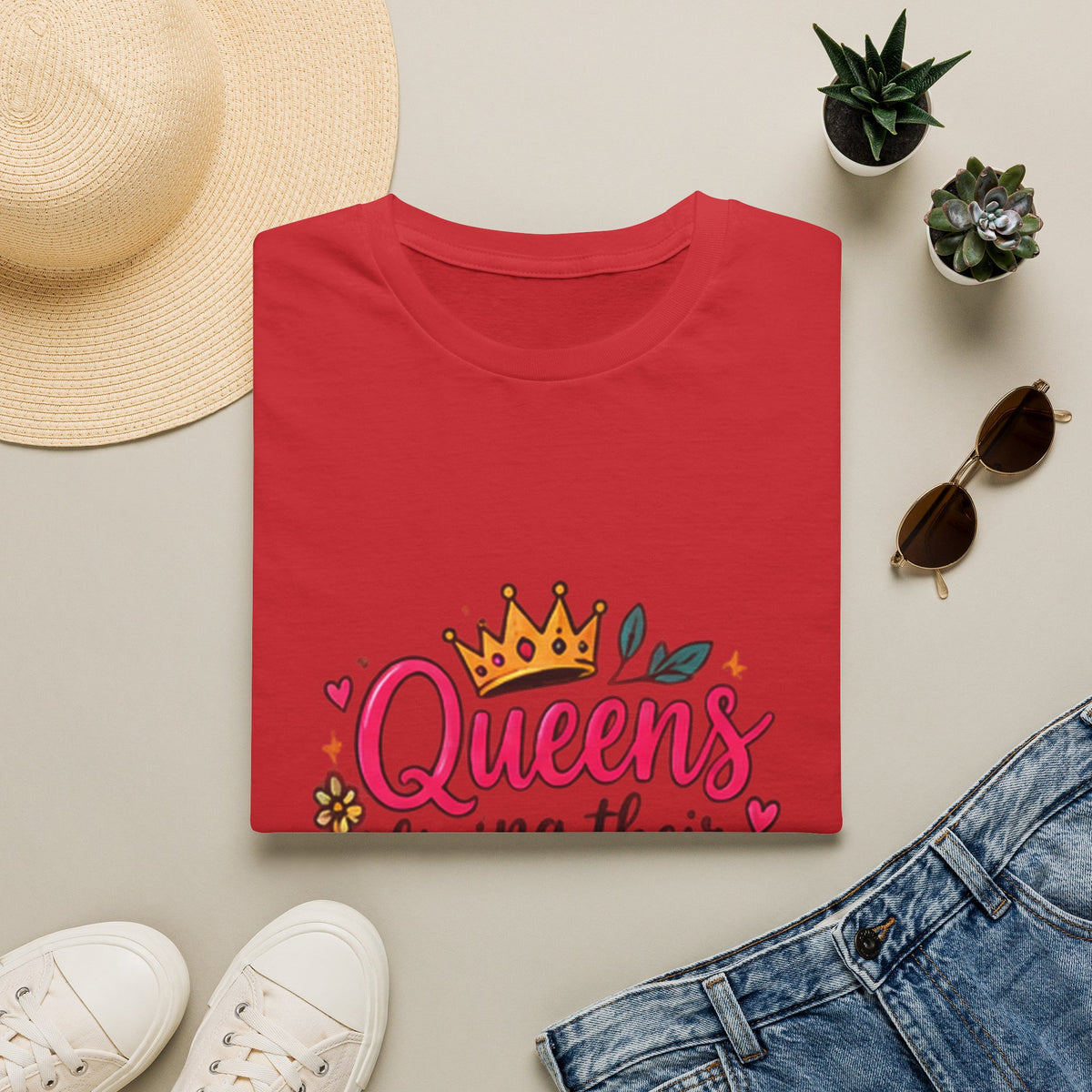 T-Shirt — "Queens Living Their Dreams" Crown Graphic Inspirational Tee