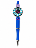 Blue and White Mama Poppysmic Beadable Pen