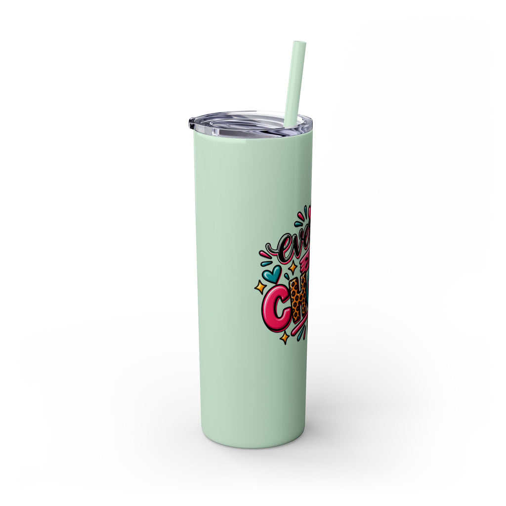 20oz Skinny Tumbler – "Everyday is a Choice" Colorful Inspirational Travel Cup