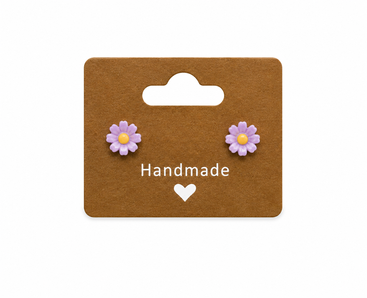 Purple Sunflower Earrings