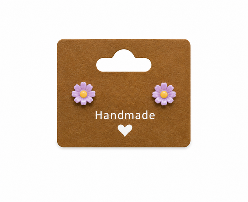 Purple Sunflower Earrings