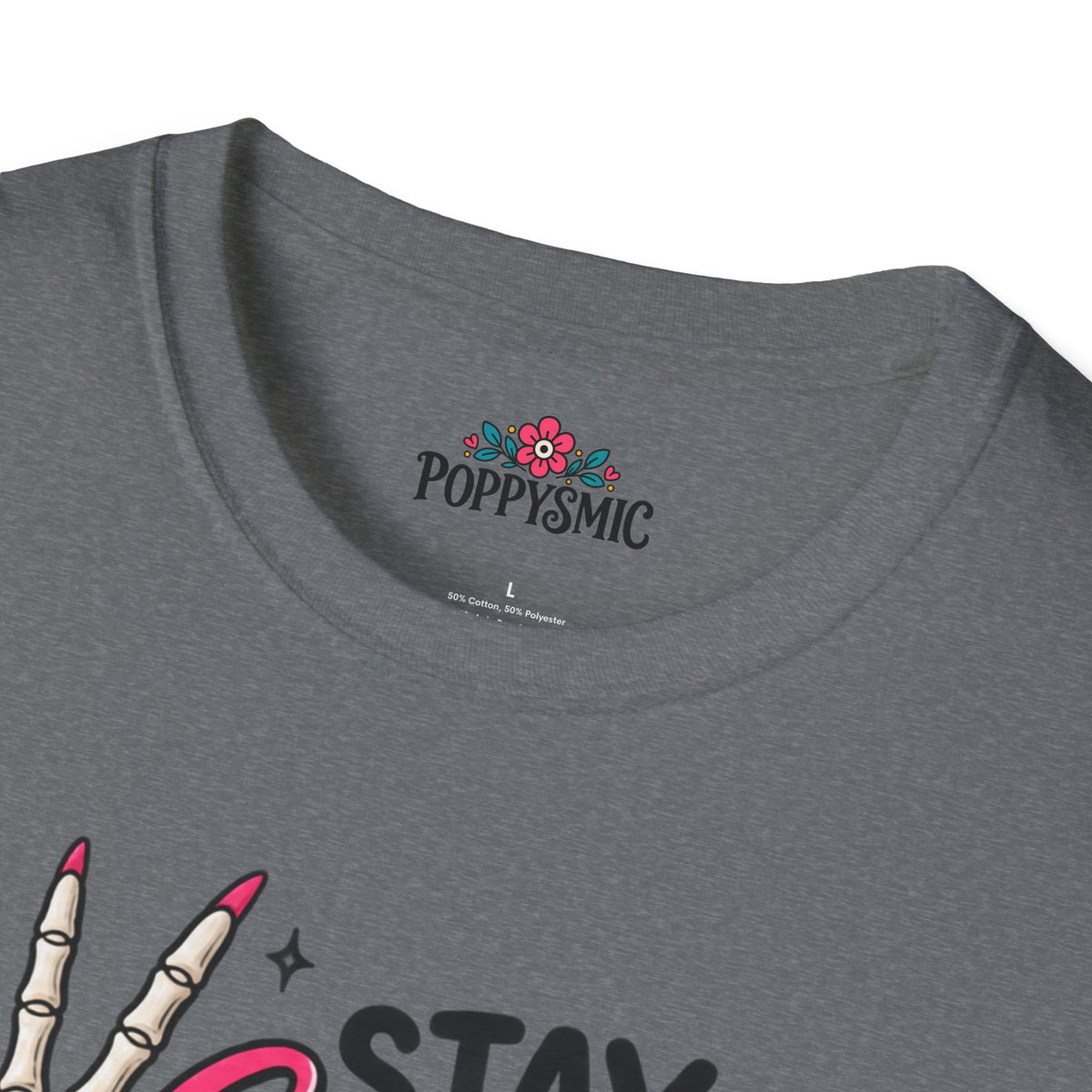 Stay Spooky Babes T-Shirt — Halloween Skeleton Peace Sign Tee