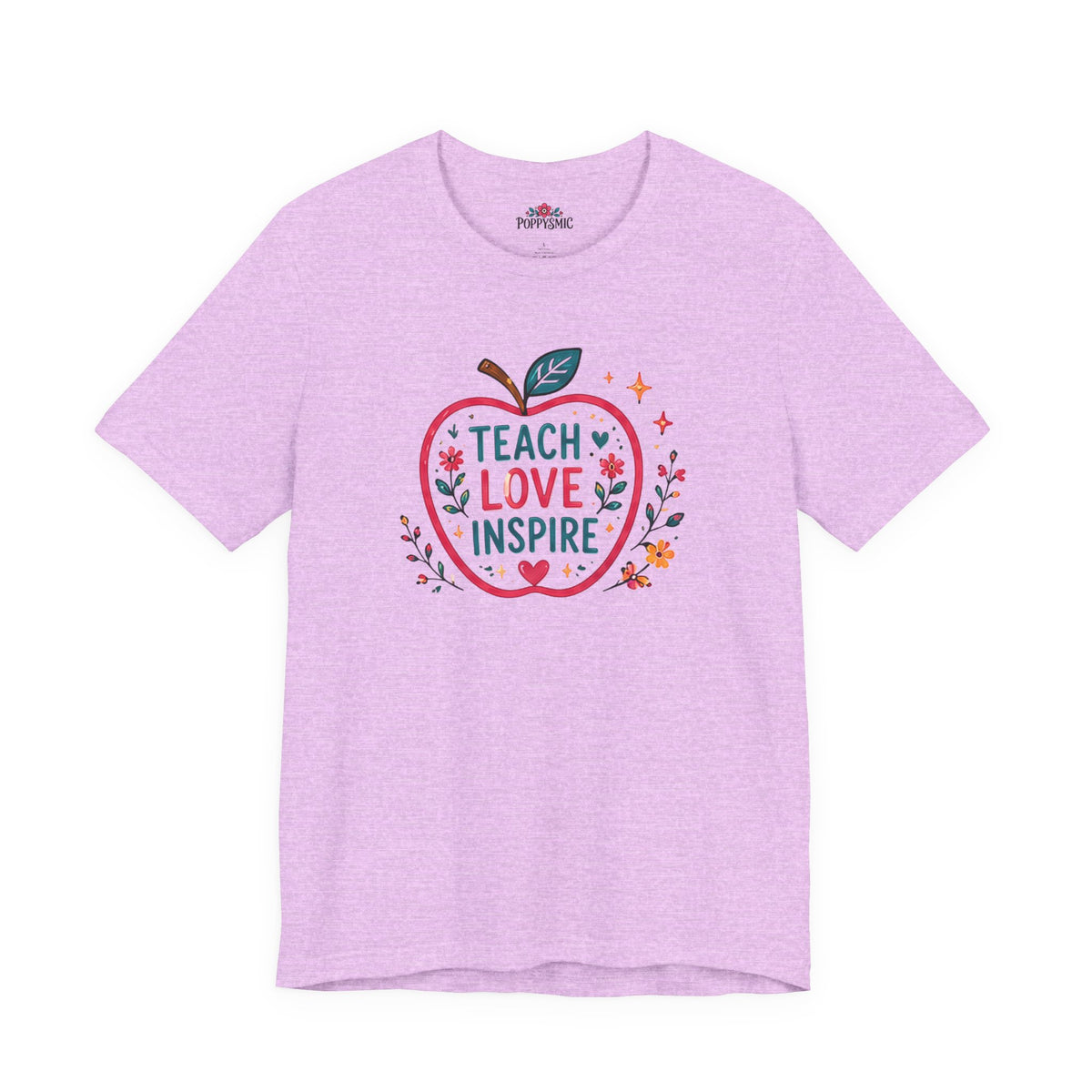 Teach Love Inspire Apple T-Shirt — Gift for Teachers, Back to School Tee