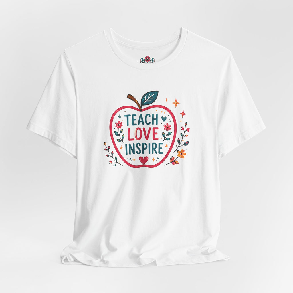 Teach Love Inspire Apple T-Shirt — Gift for Teachers, Back to School Tee