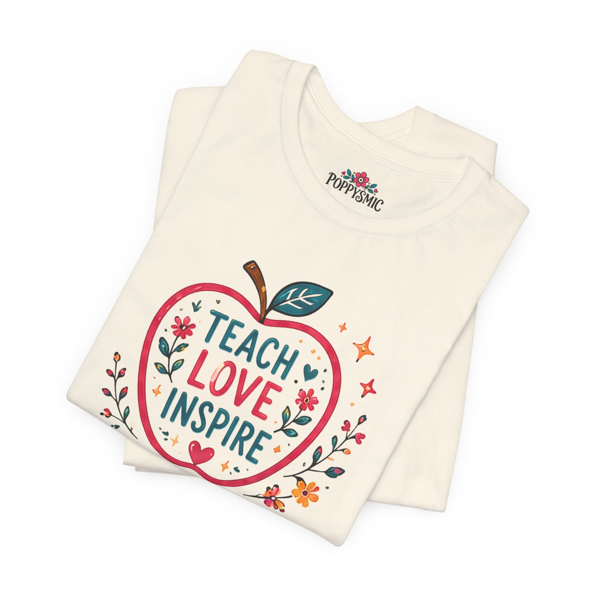 Teach Love Inspire Apple T-Shirt — Gift for Teachers, Back to School Tee