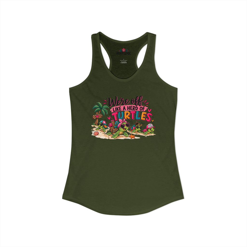 We're Off Like a Herd of Turtles Women's Racerback Tank